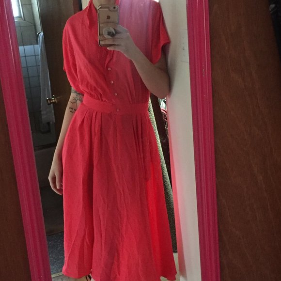 Vintage Raspberry Pink Silk Dress - Picture 14 of 15